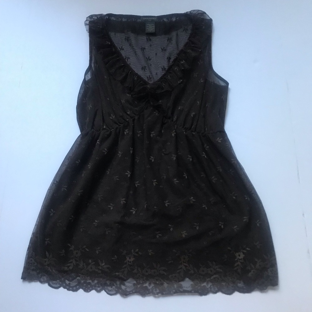 Banana Republic Brown Ruffle Sheer Top - Picture 2 of 6